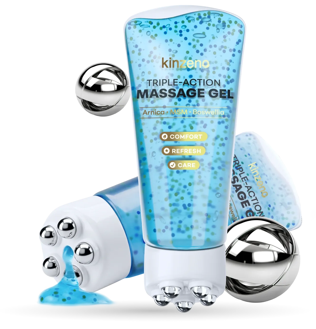 Kinzeno roller gel bottle with five magnetic rollerballs